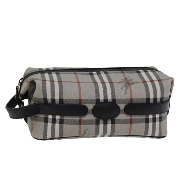 Burberrys Nova Check Clutch Bag PVC Gray Auth 77007V - Picture 1 of 15